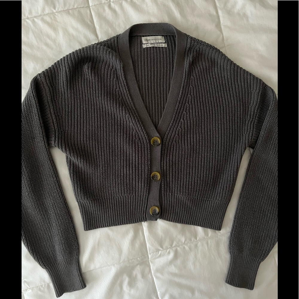 Grey Urban Outfitters Cropped Cardigan